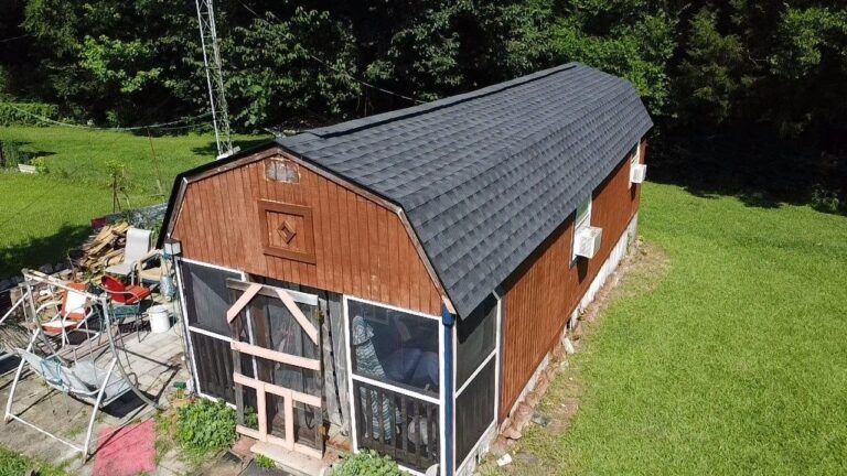 New shingle roof on a barn in Camden