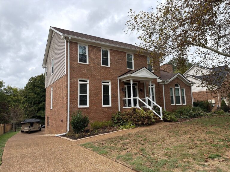 Roof replacement on a brick two-story in Nashville