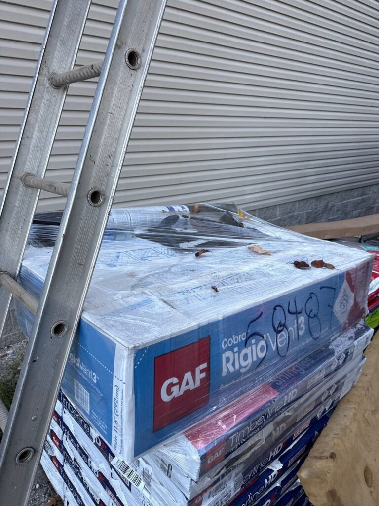 GAF shingles delivered for a Waverly re-roof